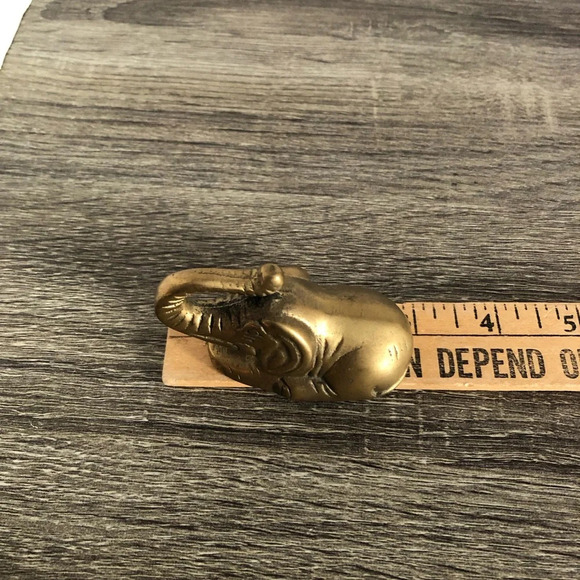 Vtg Small Brass Elephant - Picture 6 of 7
